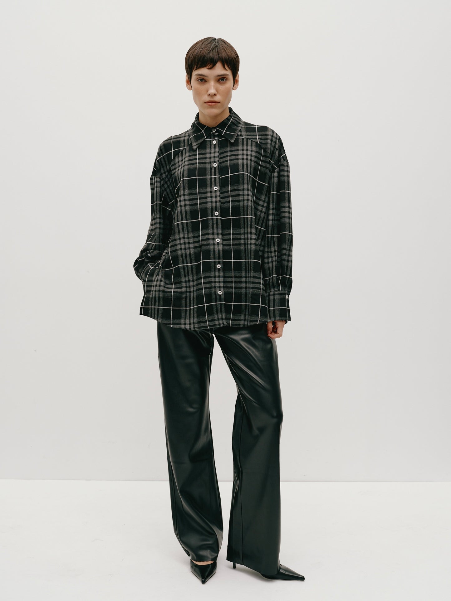 Black oversized checkered shirt