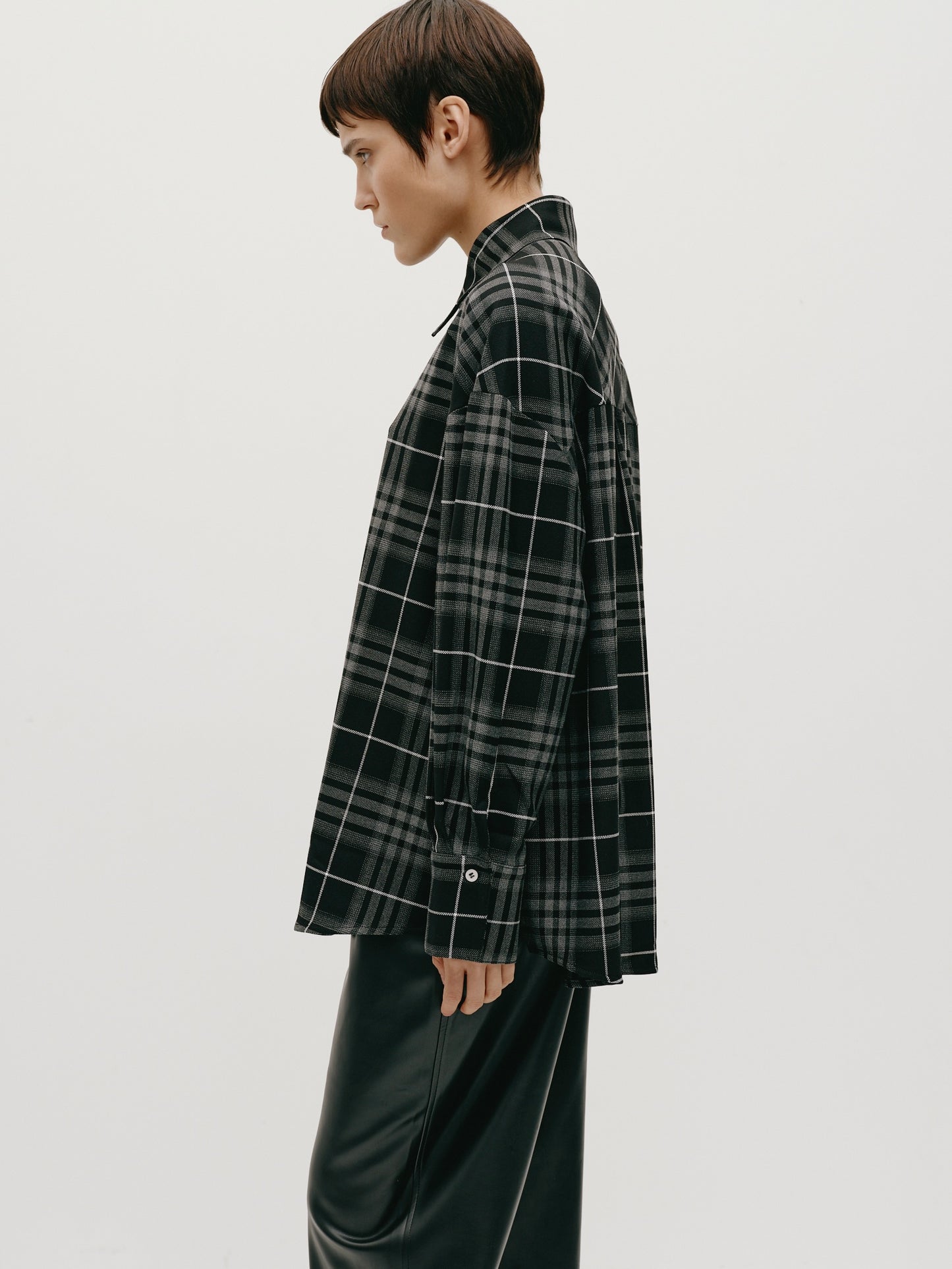 Black oversized checkered shirt