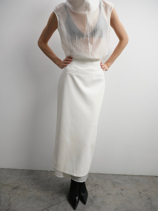 Спідниця молочна еко - шкіра з підкладкою в тон