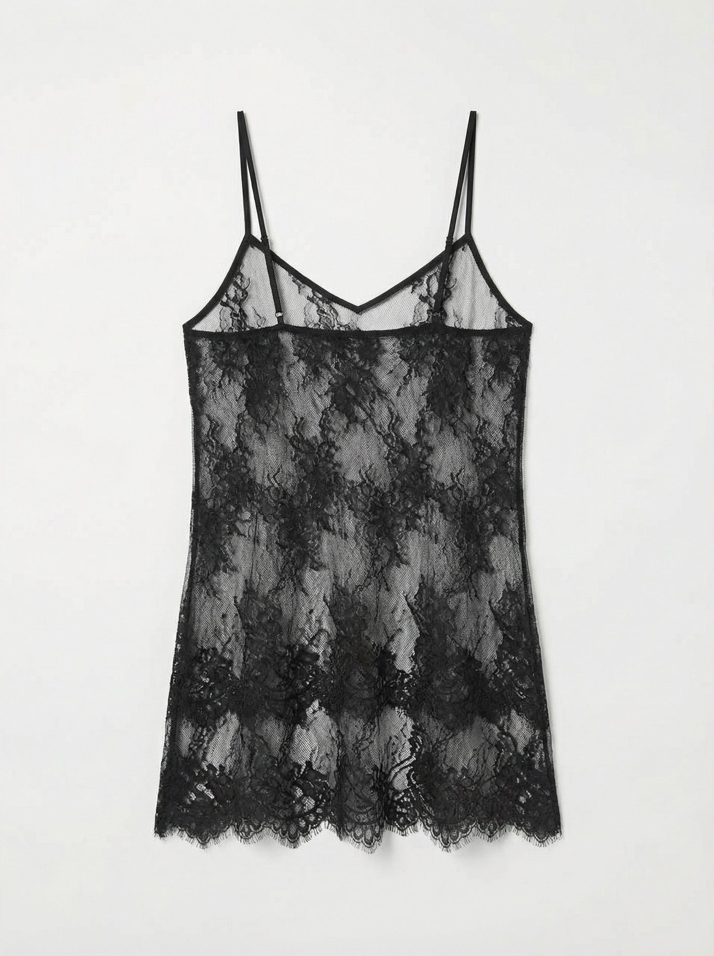 Майка напівпрозора мереживна чорна