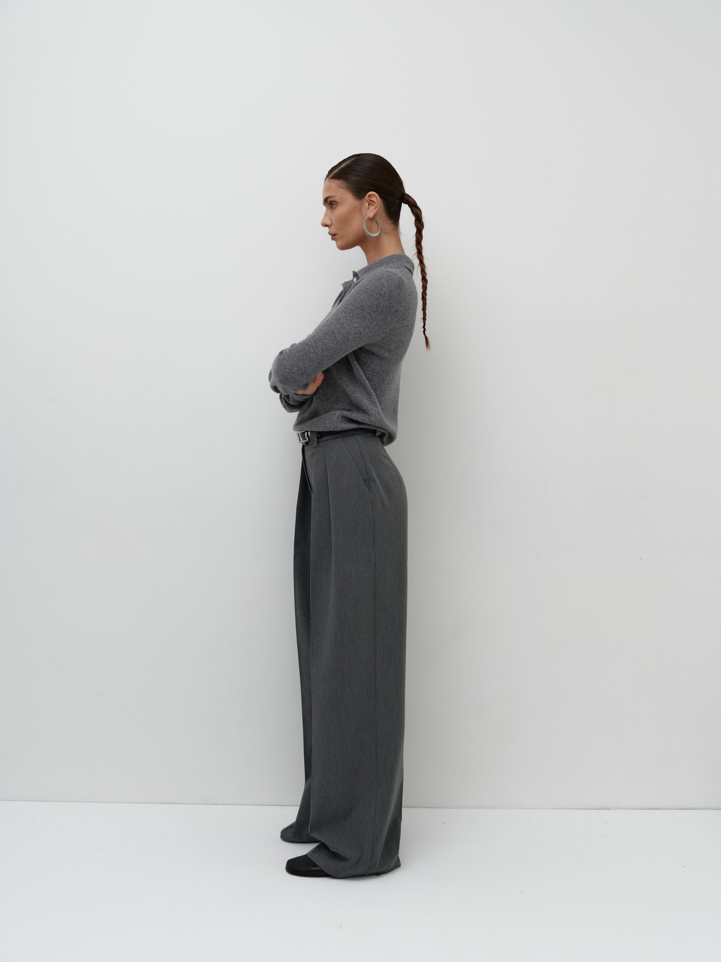 Grey palazzo trousers