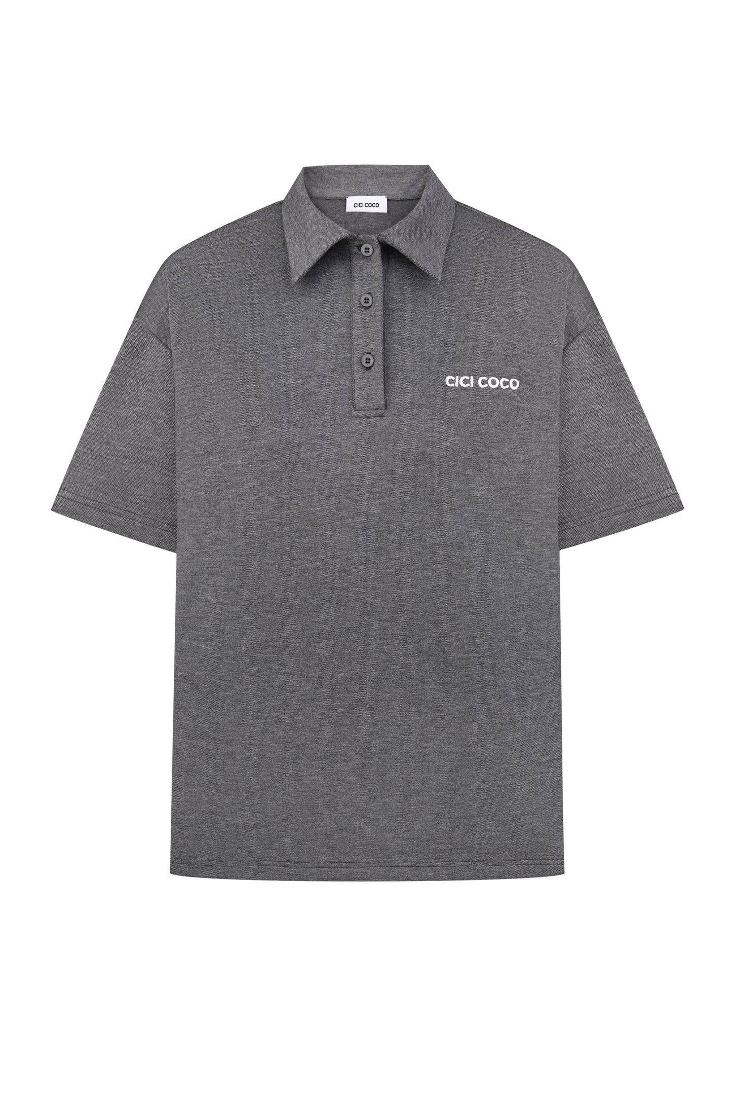 Graphite polo shirt with logo