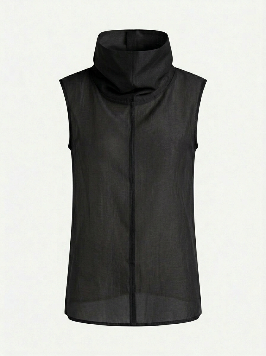 Топ під горло напівпрозорий чорний