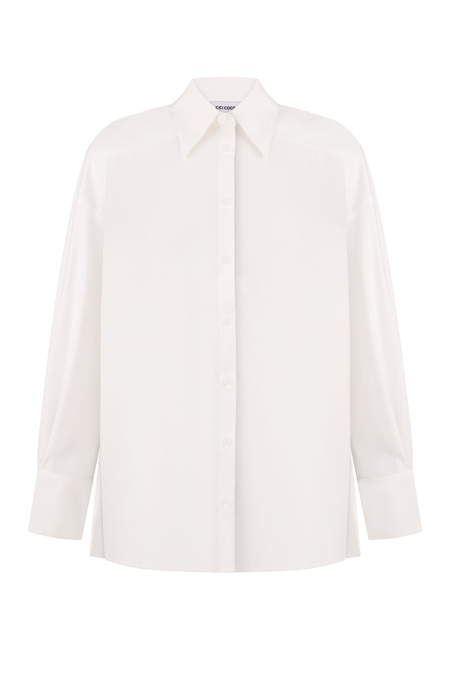 Shirt with accent sleeves in milk color COUTURE