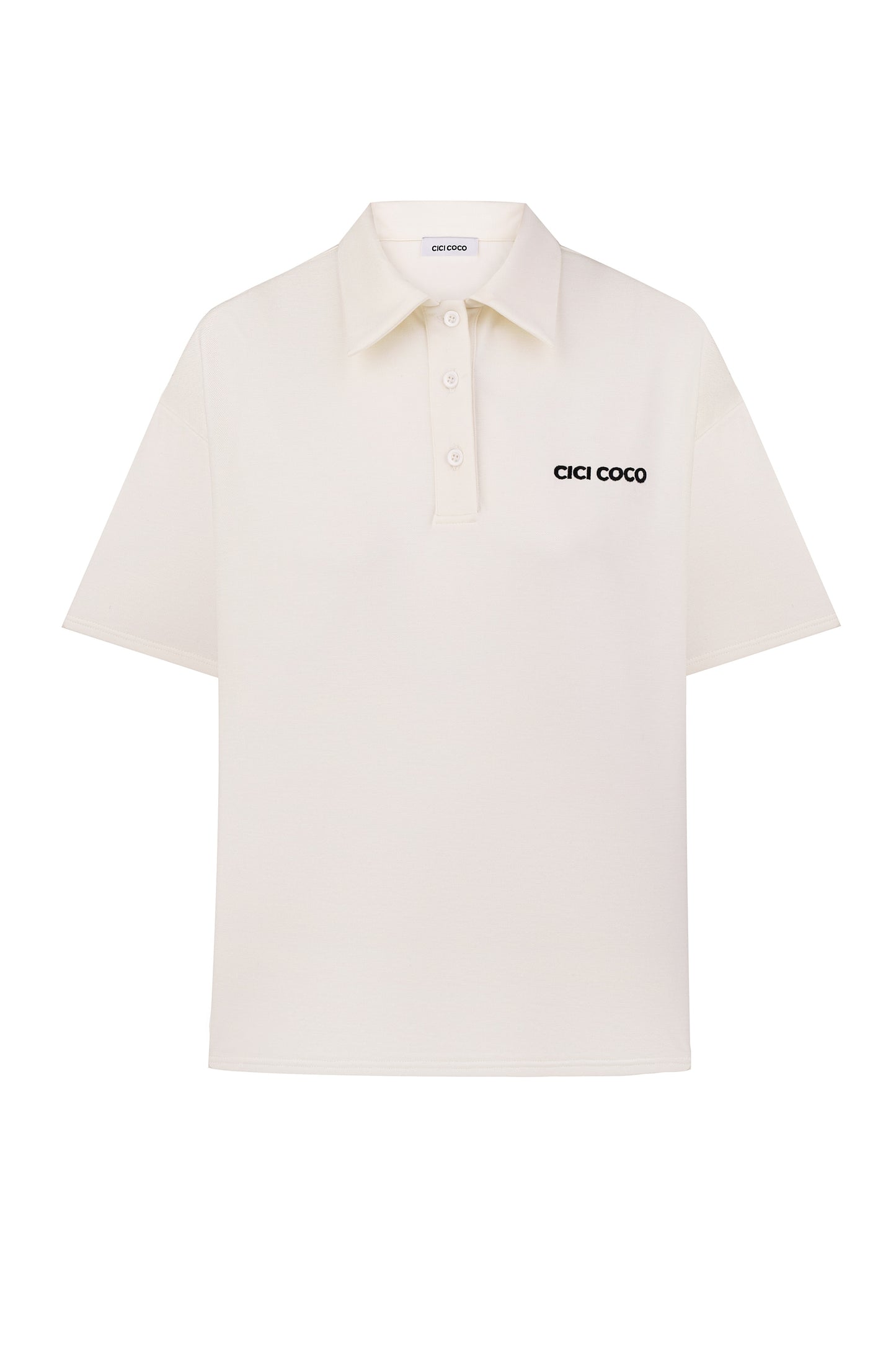 Milk polo shirt with logo