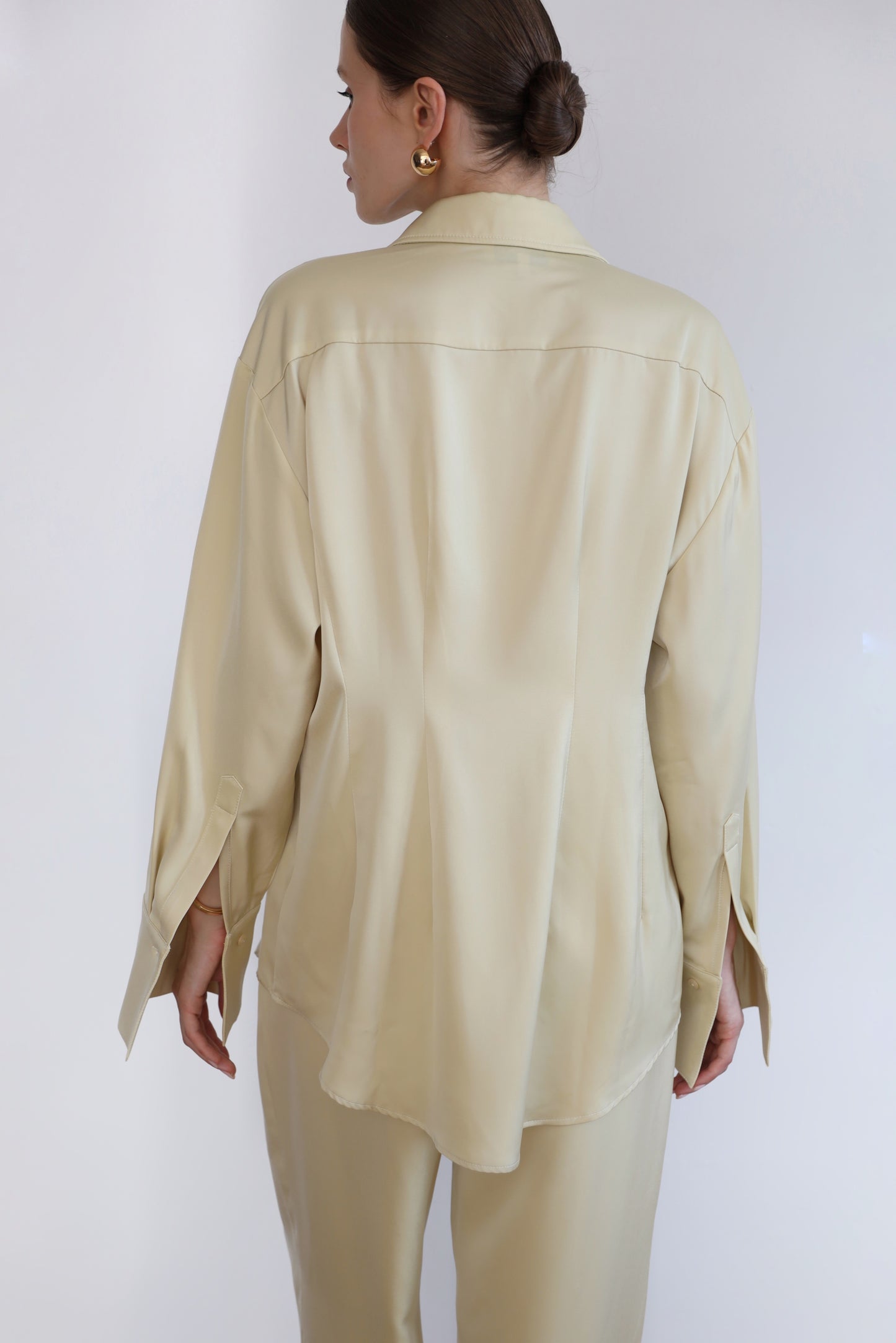 Lemon satin blouse