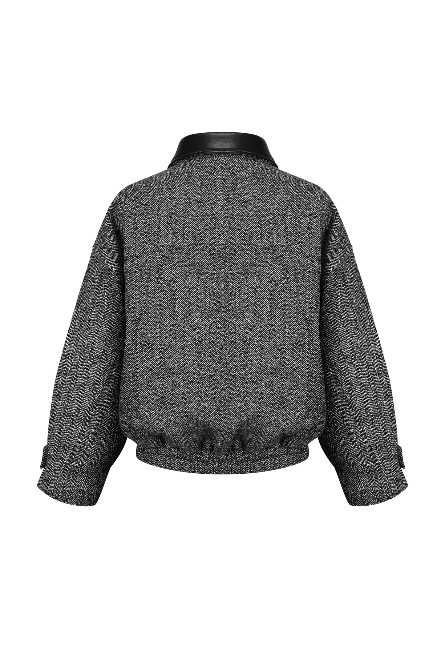 Бомбер зі шкіряними вставками