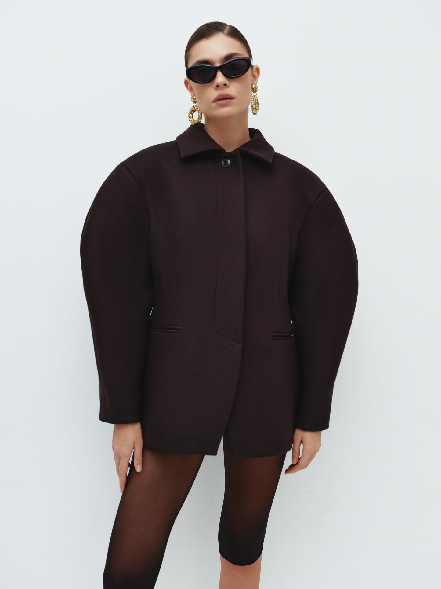 Coat-jacket with a silhouette and voluminous sleeves COUTURE