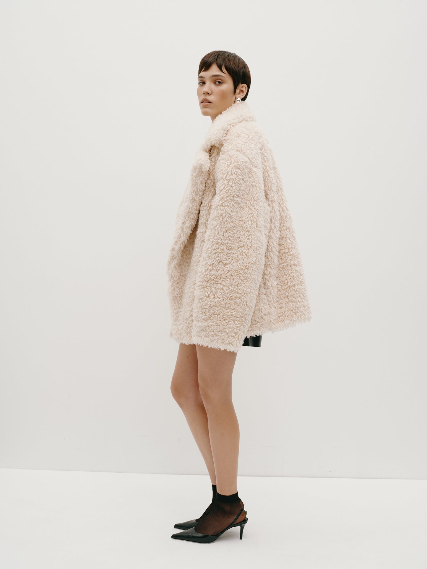 Milk fur coat