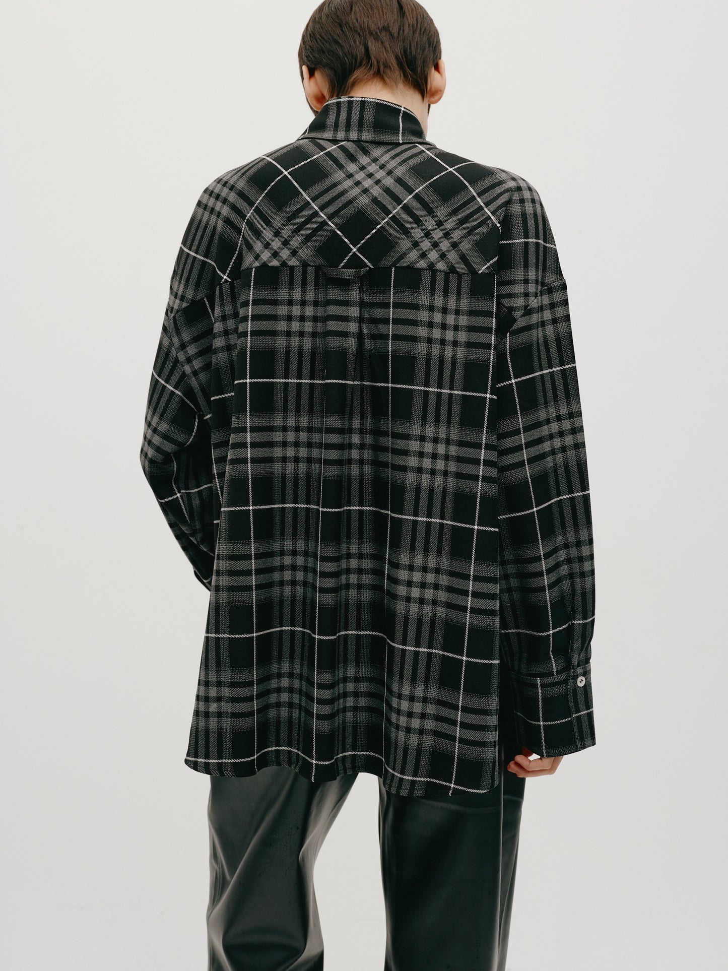 Black oversized checkered shirt