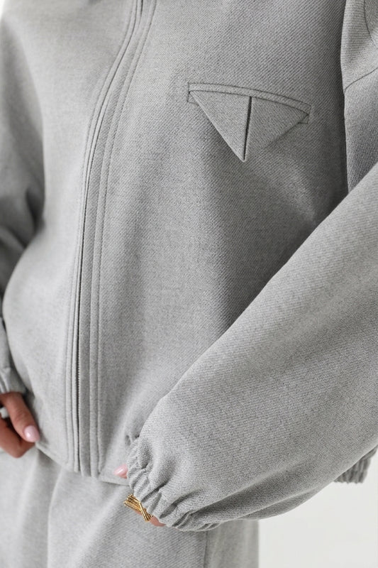Grey bomber jacket