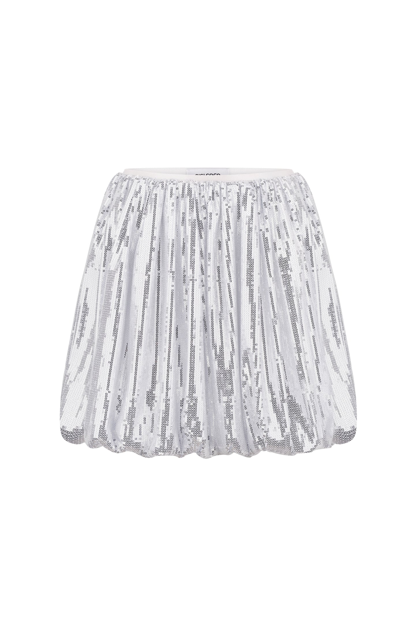 Gray Sequin Tulip Mini Skirt